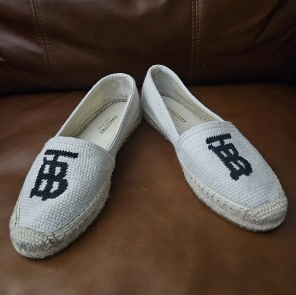 Burberry Tabitha Espadrilles with Black Logo Excellent Used 36 - Picture 5 of 11